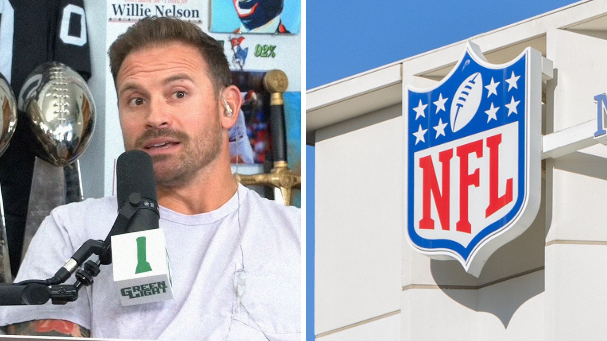 nfl player shares his experience playing (l) nfl logo (r)