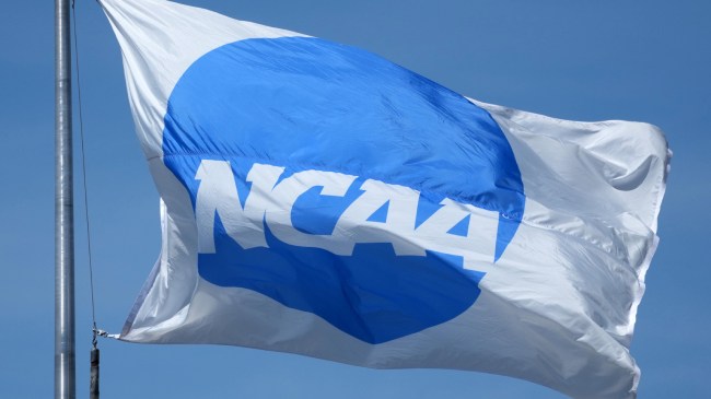 NCAA logo on flag