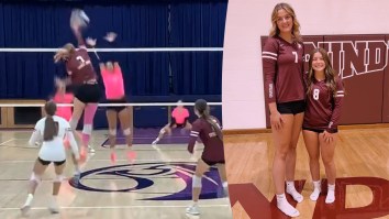6-Foot-8 Iowa High School Volleyball Phenom Is A Literal Cheat Code Against MUCH Smaller Blocks