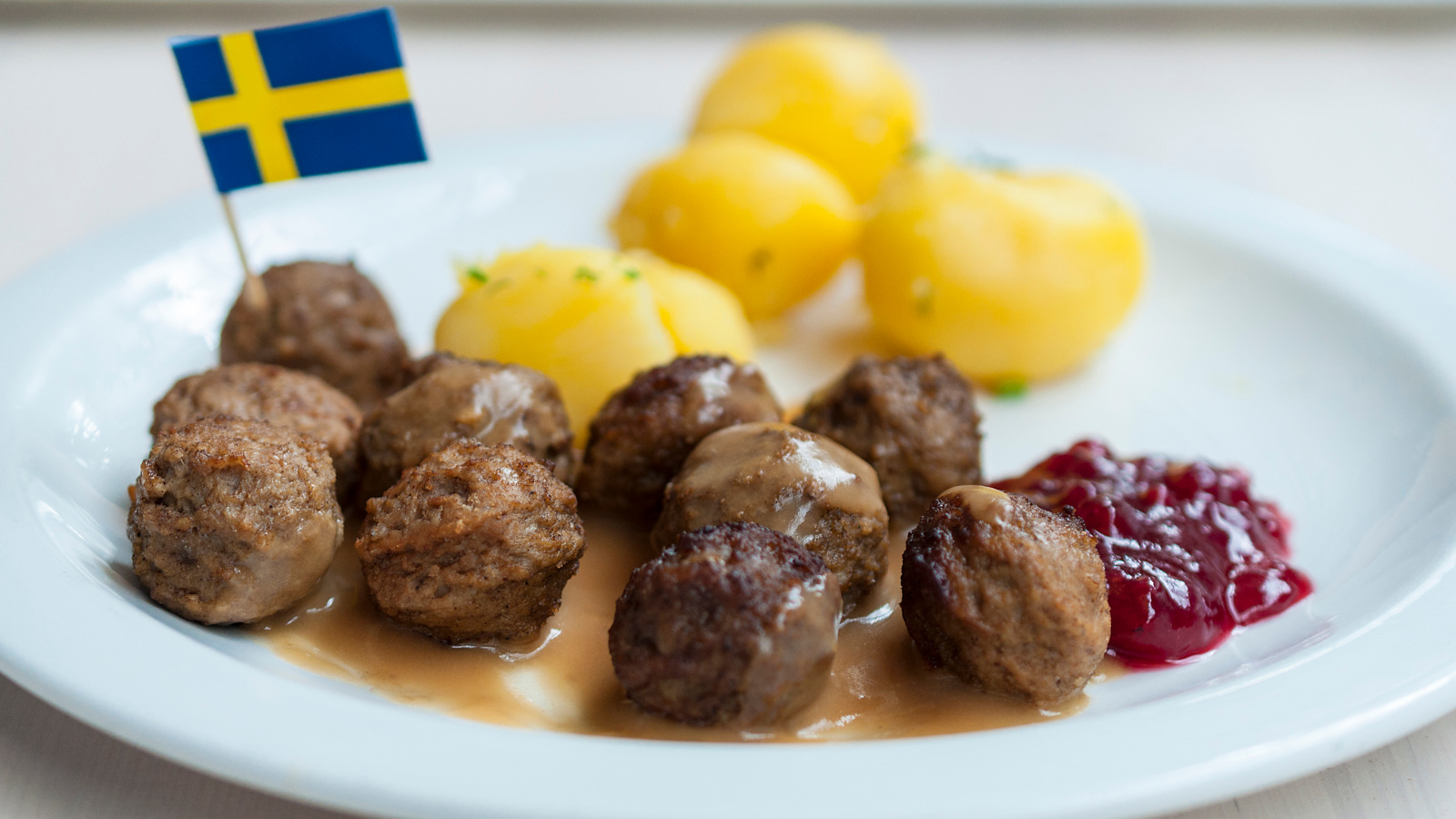 Swedish meatballs on a plate