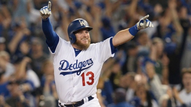 Max Muncy celebrates walk-off home run in Game 3 of the 2018 World Series
