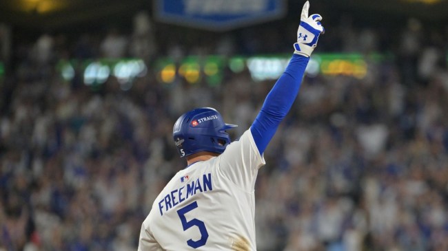 Freddie Freeman celebrates walk-off home run in Game 3 of the 2025 World Series