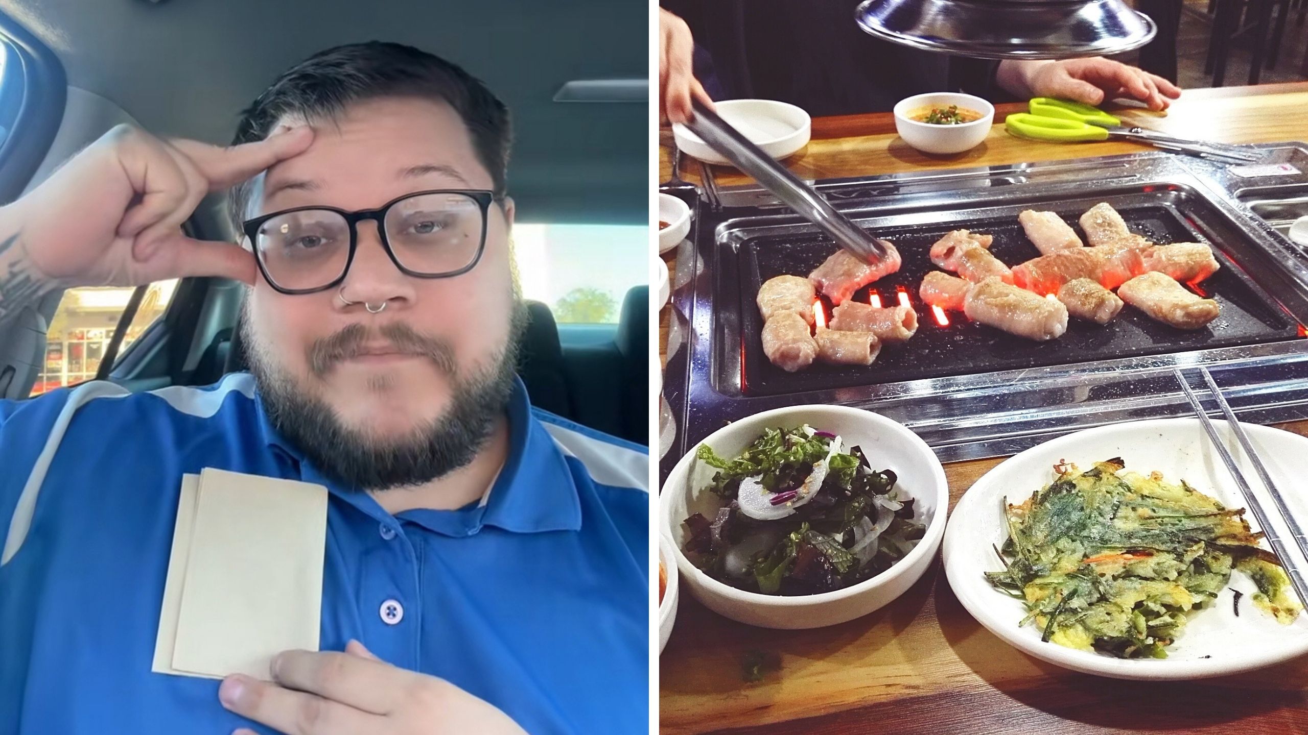 man shares date experience (l) korean bbq (r)