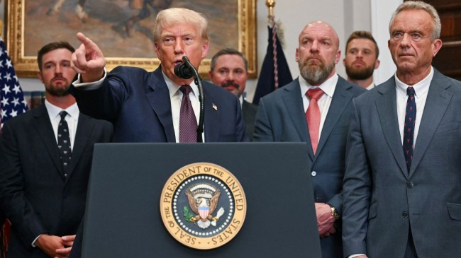 President Donald Trump White House press briefing with WWE Chief Content Officer Triple H