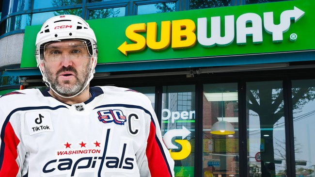 Alex Ovechkin next to Subway