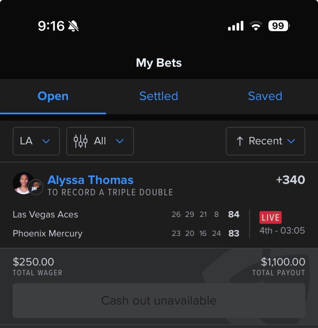 Alyssa Thomas Triple Double Bet