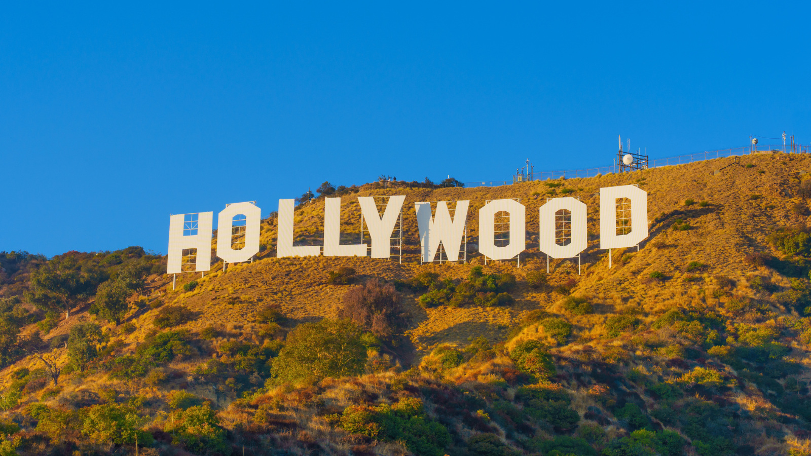 the world famous Hollywood sign in Los Angeles, California