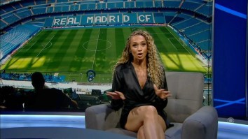 Kate Abdo Suffers Massive Wardrobe Malfunction During Champions League Broadcast (Video)