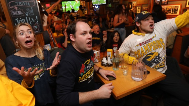 Michigan fans at the Brown Jug bar in Ann Arbor
