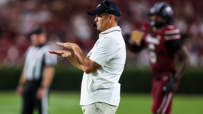 Shane Beamer declines a call from the sidelines