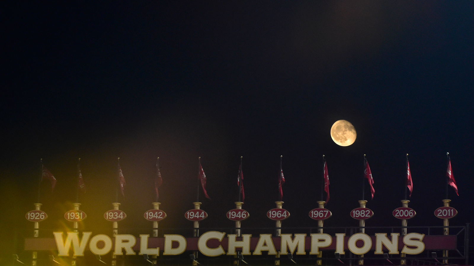 St. Louis Cardinals World Series flags at Busch Stadium