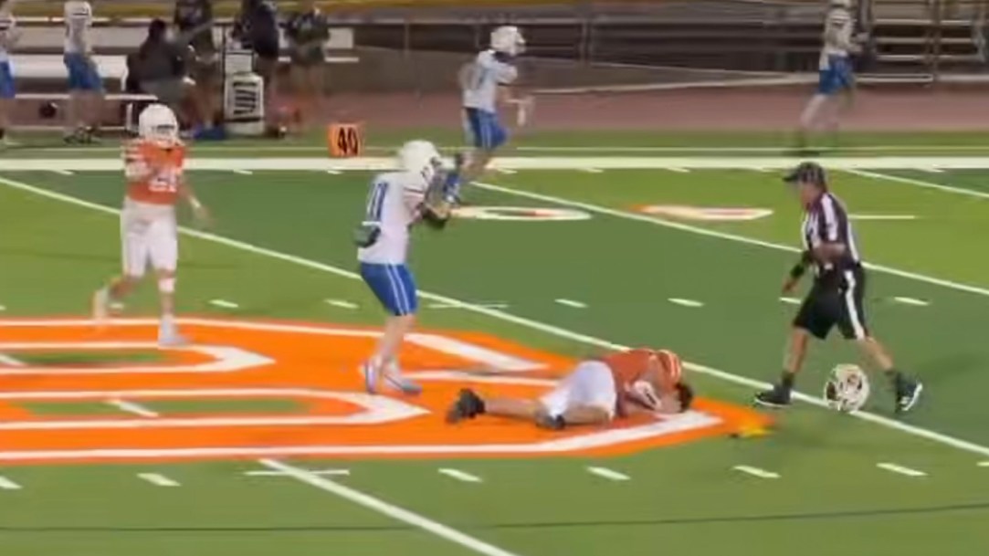 Texas High School Football Brawl La Vernia Beeville Jones Assault Helmet