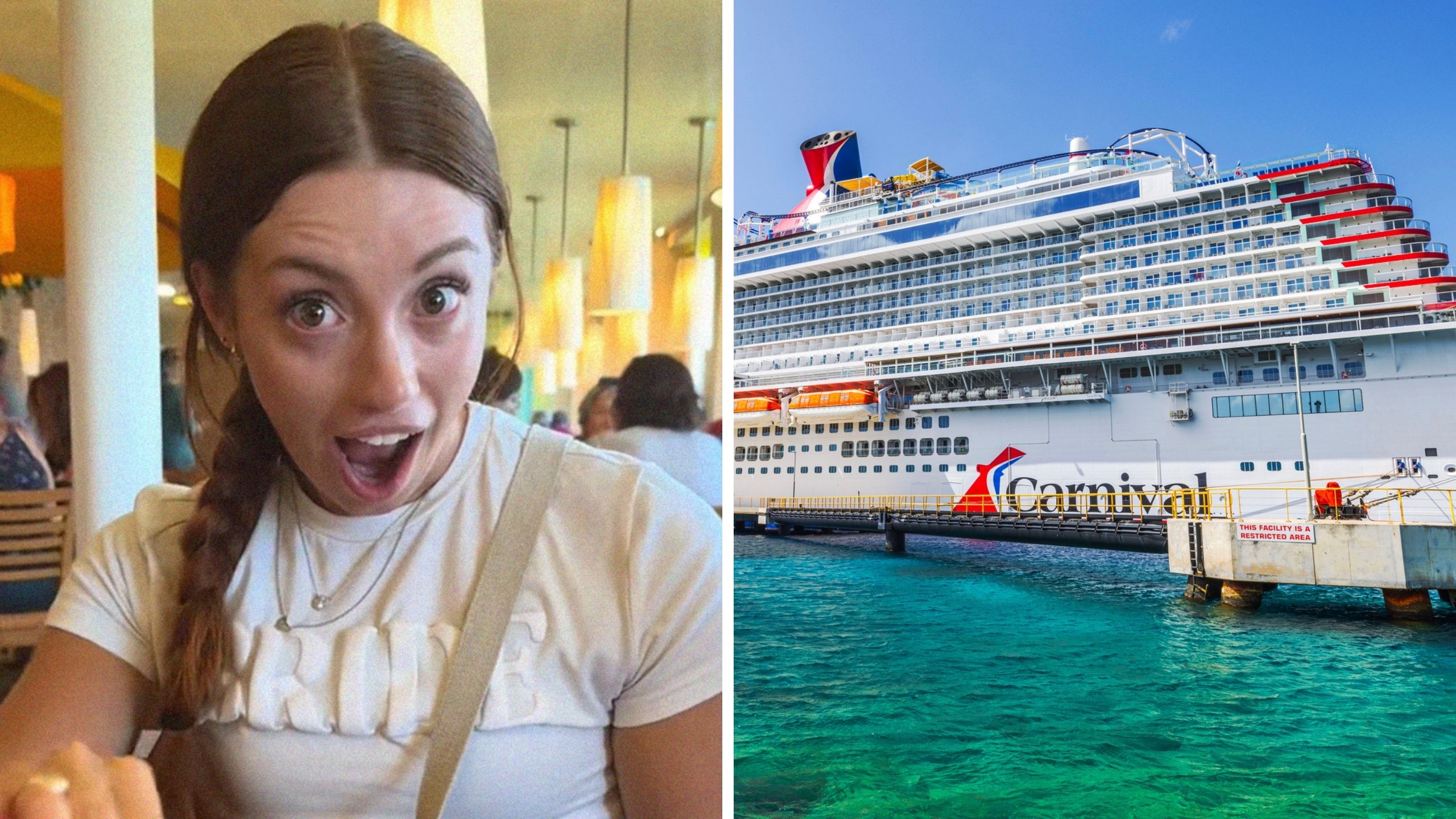 woman shares carnival experience (l) carnival cruise (r)