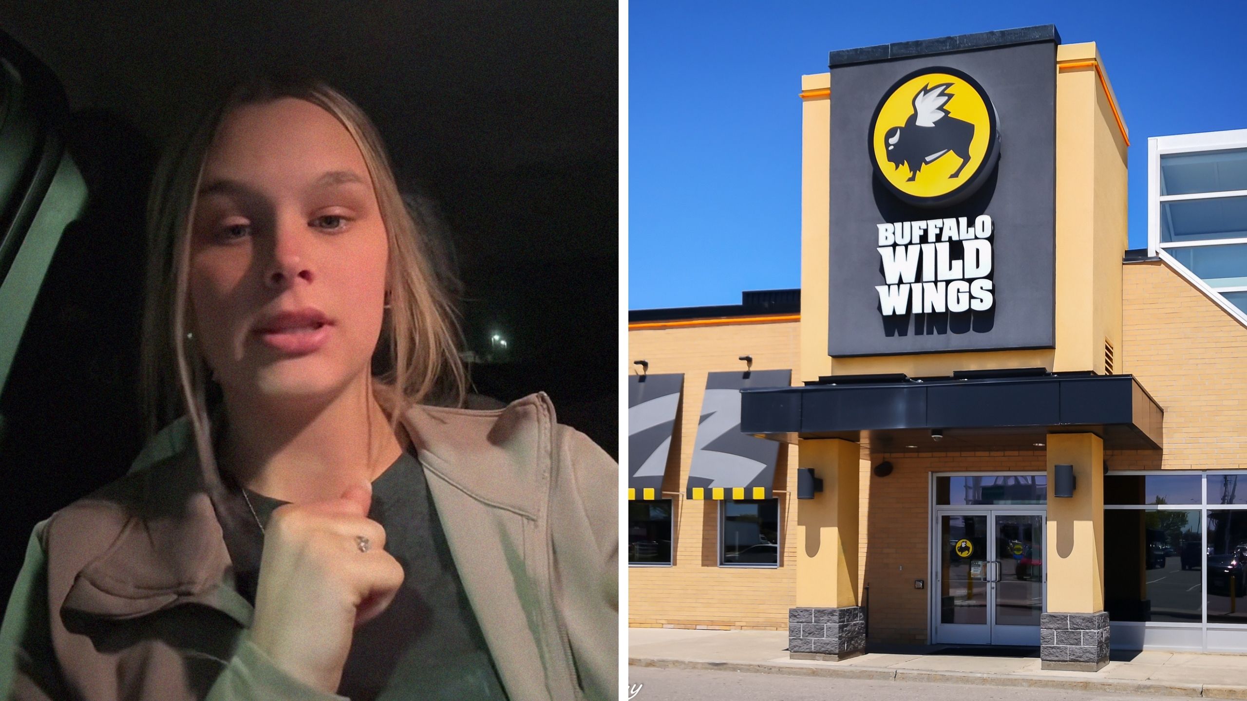 woman shares work experience (l) buffalo wild wings (r)