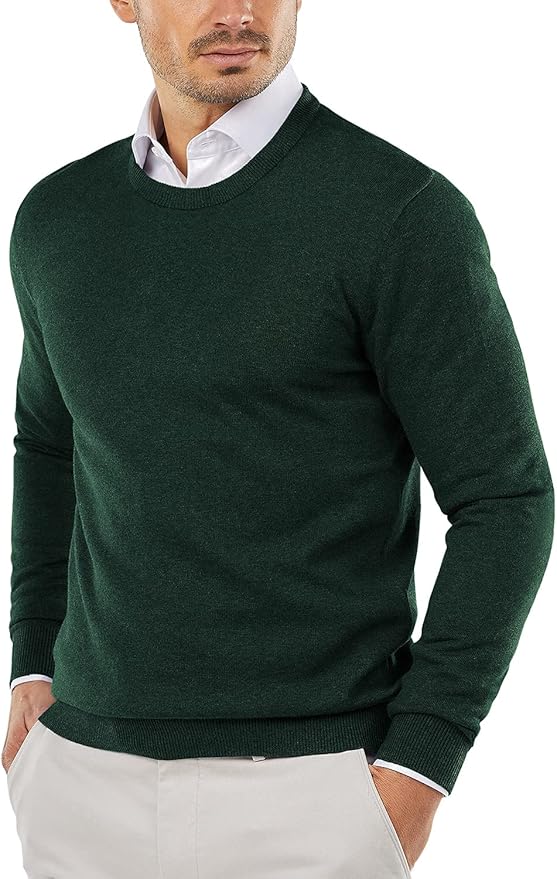 COOFANDY Slim Fit Crewneck Sweater for Black Friday