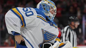 Jordan Binnington Plays The ‘It’s Just A Prank’ Card After Getting Caught Trying To Steal Alex Ovechkin’s 900th Goal Puck