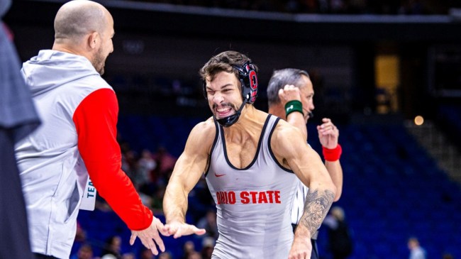 Ohio State wrestler Nic Bouzakis at NCAA Wrestling National Duals Invitational 2025