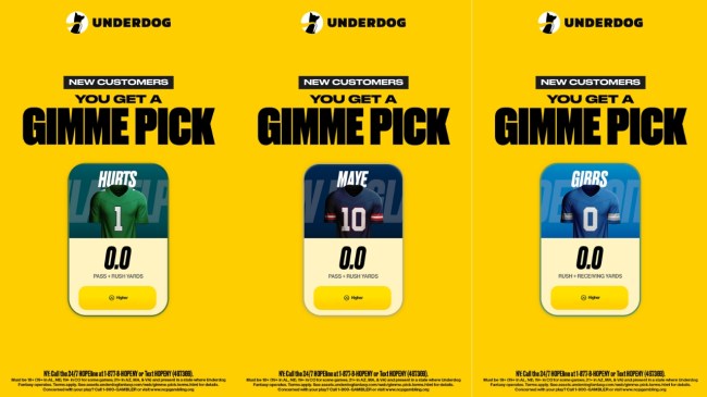 Underdog Gimme Picks