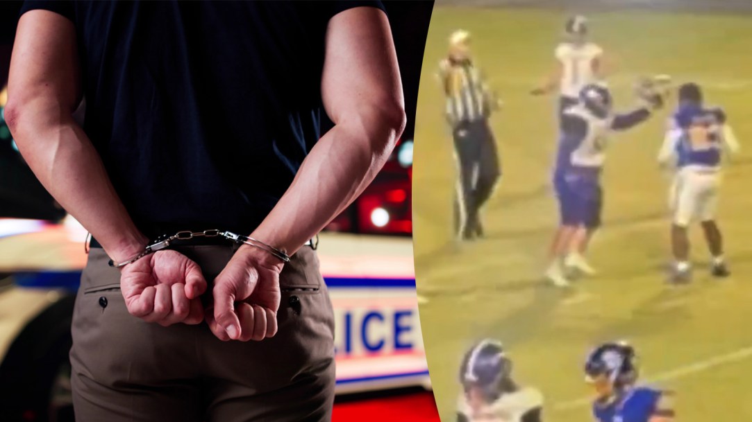 Bell High School Football Florida Fernandina Beach Arrest Helmet Swing Battery