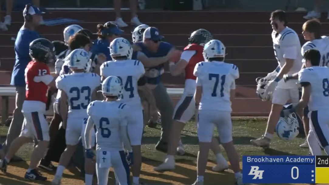 Brookhaven Lamar Mississippi High School Football Brawl Fight Coach Punch Quarterback
