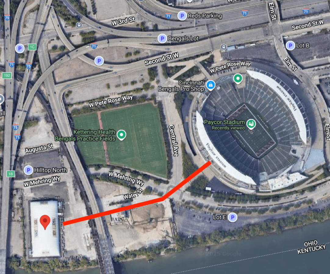 Cincinnati Bengals Practice Field Cross Street Bubble