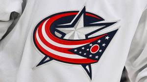 Blue Jackets logo on jersey
