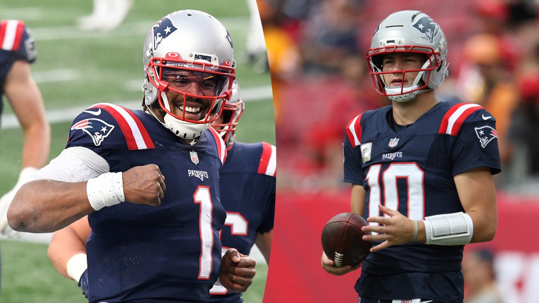 Drake Maye Cam Newton Beef Drama Superman Celebration