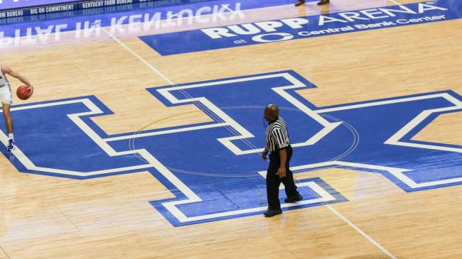 Kentucky basketball logo on court