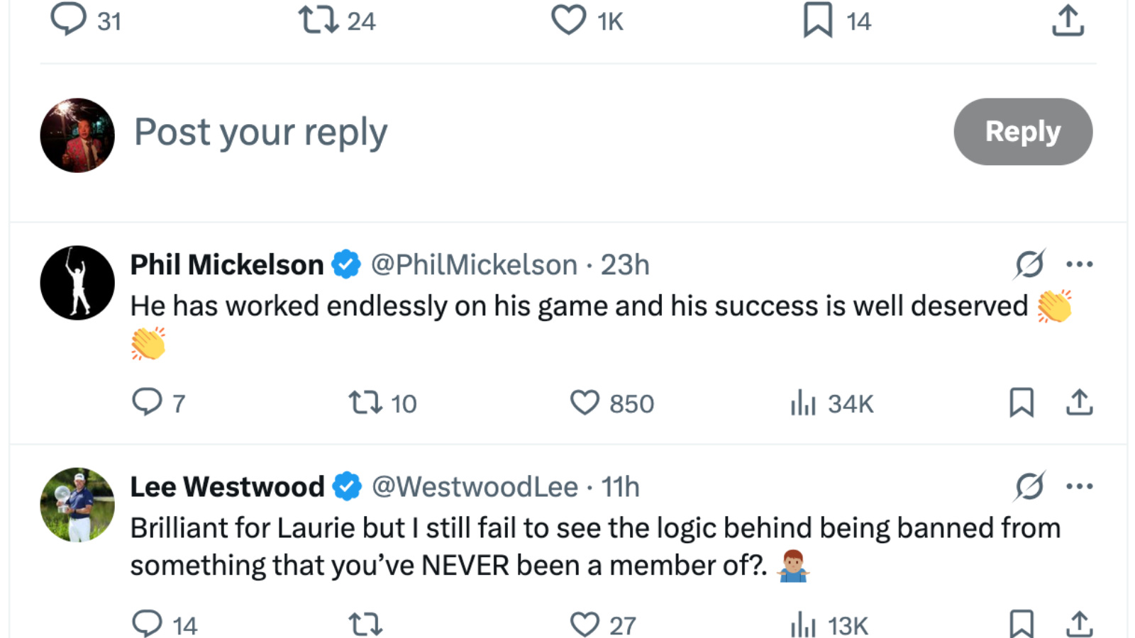 Phil Mickelson comments on Laurie Canter's PGA Tour status