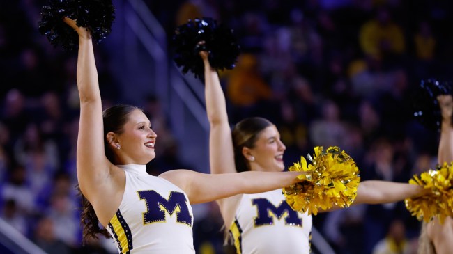 Michigan Wolverines basketball cheerleaders.
