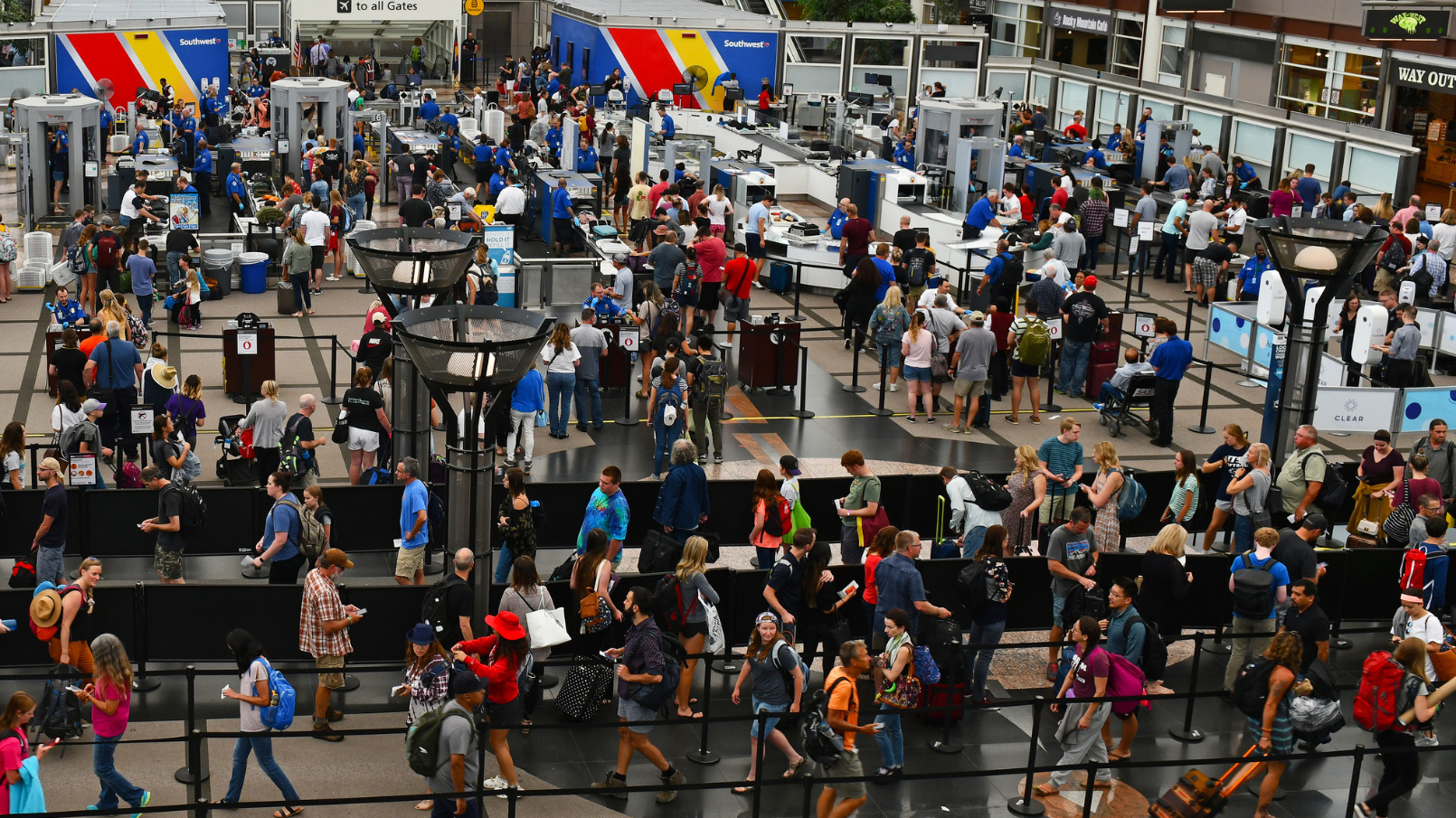 TSA security lines backed up