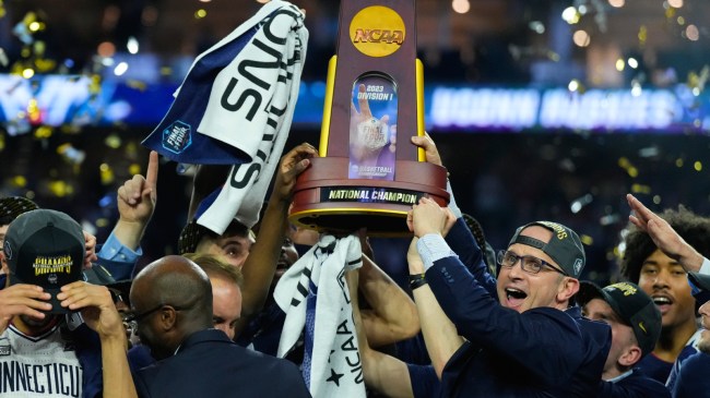 UConn men's basketball celebrates after winning national championship in 2023