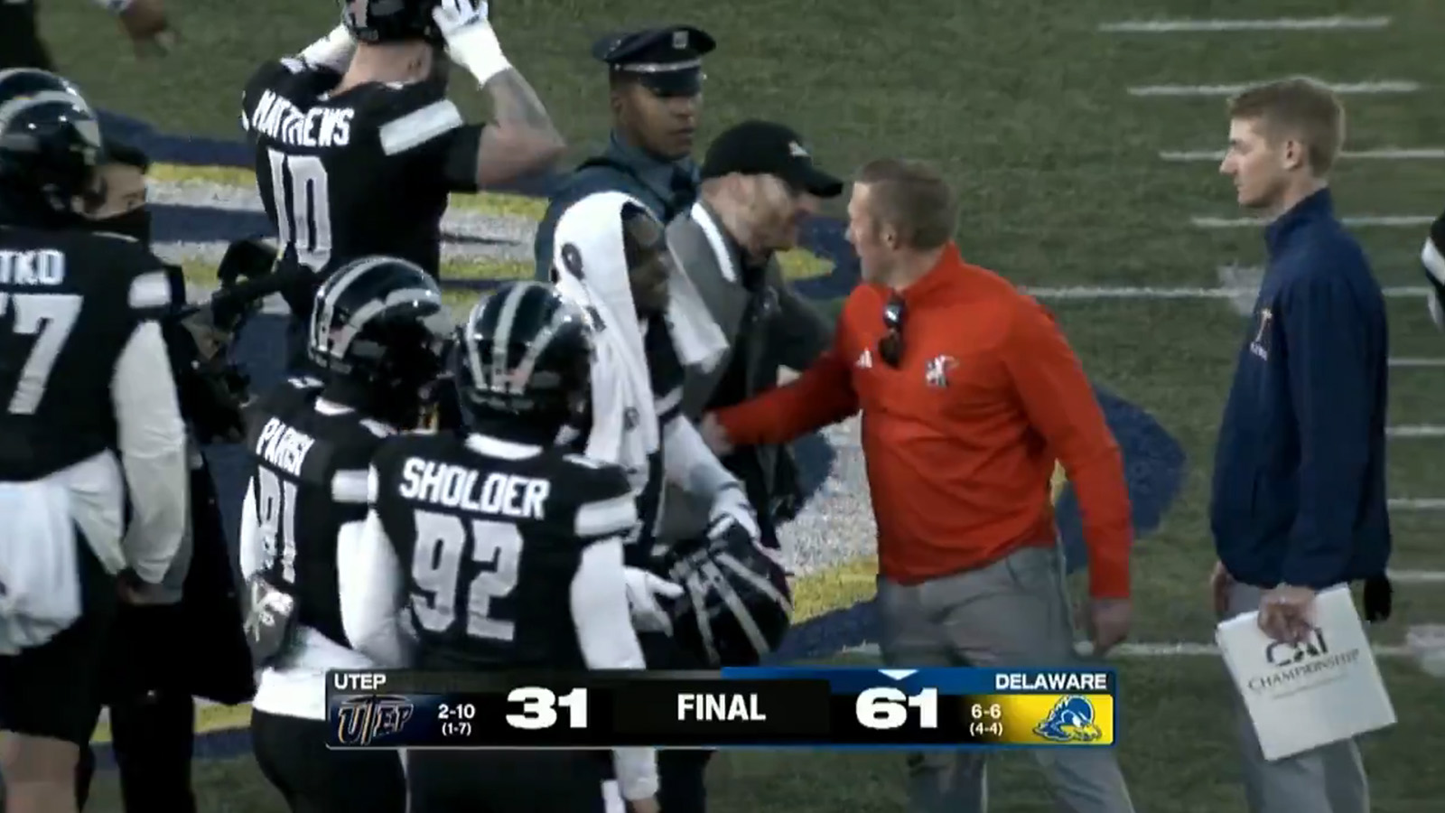 UTEP Football Coach Goes Nuclear In Handshake Line After Delaware Kicks Disrespectful Field Goal