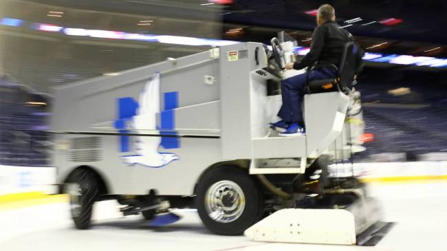 Zamboni at hockey game