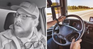 man shares a day in the job (l) delivery driver on his route (r)