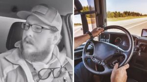 man shares a day in the job (l) delivery driver on his route (r)