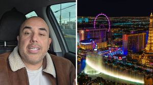 man shares opinion on iconic vegas hotel (l) The strip of iconic las vegas hotels (r)