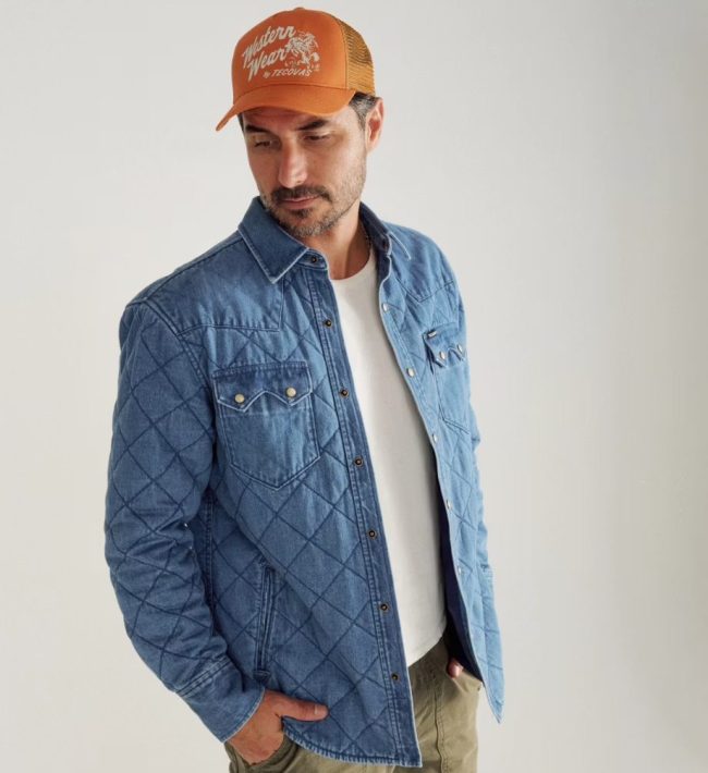 Tecovas Quilted Denim Shacket