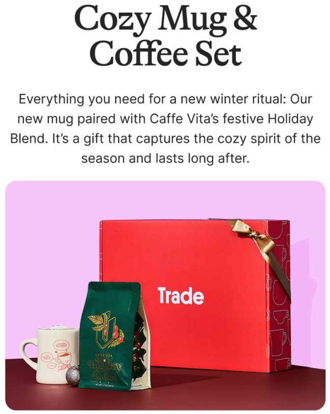 Trade Coffee Cozy Mug and Coffee Set