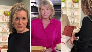 woman shares waiting process to get booked signed (l) martha stewart (c) book being signed by martha stewart (r)