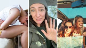 woman sick from her stomach (l) woman shares how she got cholera (c) girls trip (r)