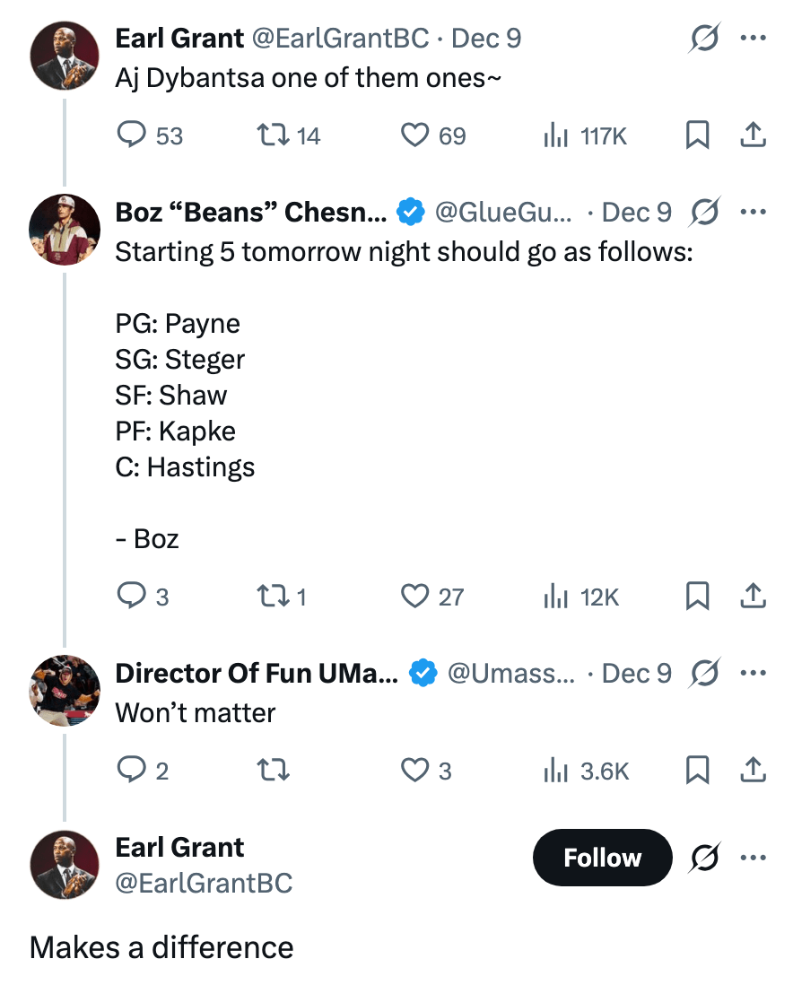 Earl Grant reply fans