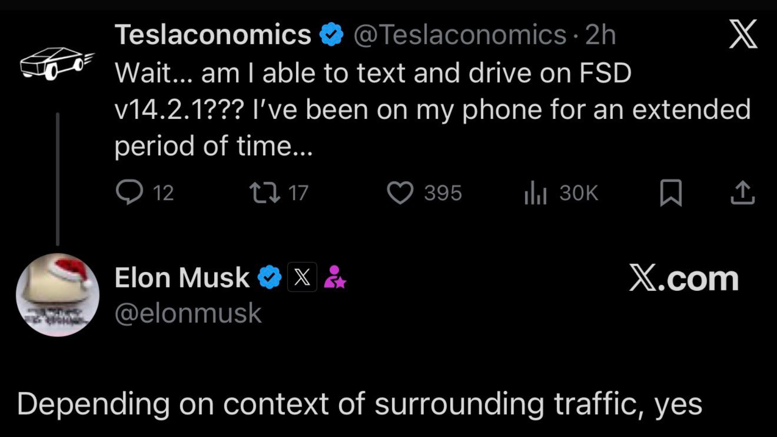 Elon Musk says it's okay to text message and drive with Tesla FSD