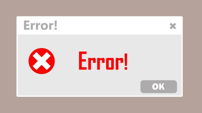 stock error message