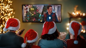family watching Christmas movie Iron Man 3