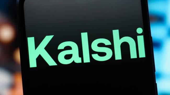 Kalshi logo on phone