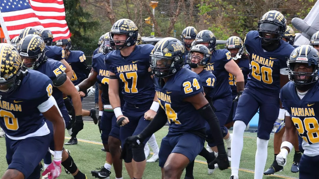 Marian University College Football Forfeit Withdraw Playoff Ineligible Player Academic Punishment NAIA