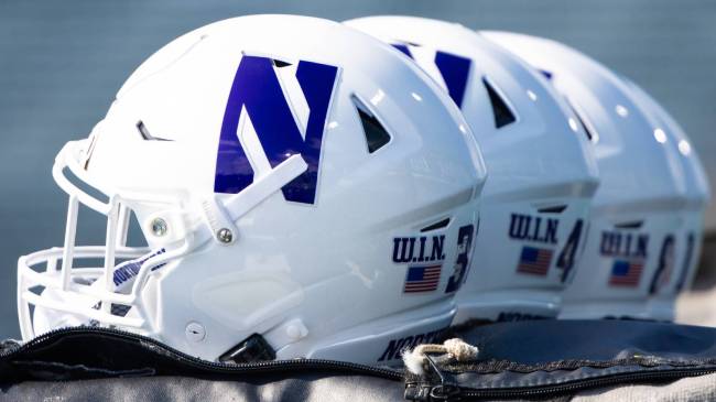 Northwestern football helmets