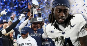 Penn State Football Braz Thomas Tyseer Denmark Skip Celebration Pinstripe Bowl