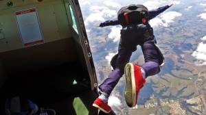 skydiver jumping from plane
